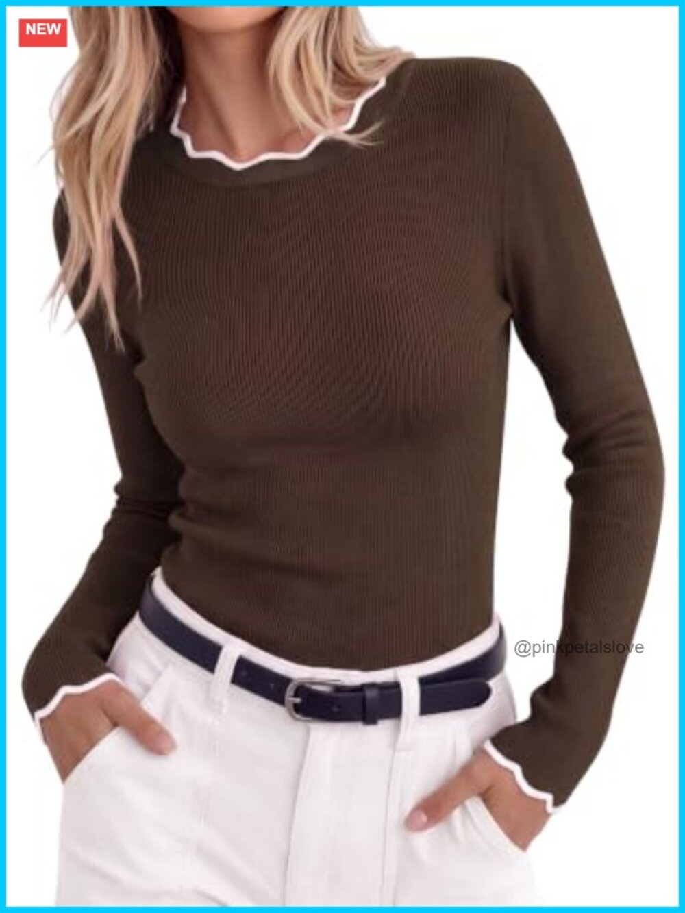 PRETTYGARDEN Women's Long Sleeve Ribbed Knit Pullover Sweater